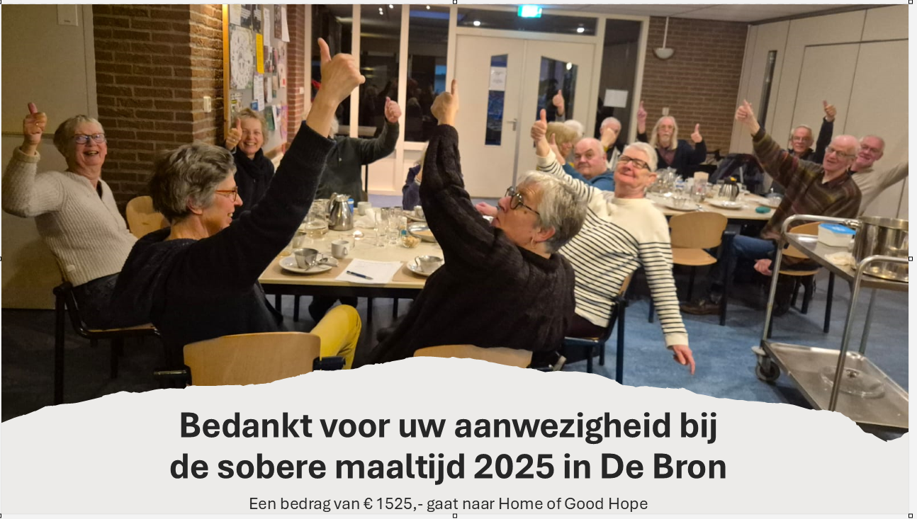 Bedankt Sobere maaltijd 2025